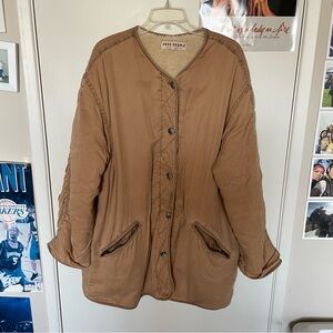 Free People Brown Utility Shearling Jacket